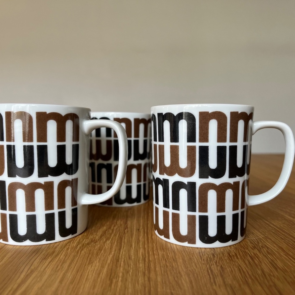 Lot of 8 Vintage 70's Fitz & Floyd Neiman Marcus Coffee Mug Cup Logo Helvetica - Picture 8 of 15